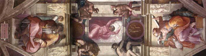 Michelangelo Buonarroti The ninth bay of the ceiling Sweden oil painting art